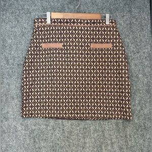 Kiabi Mini Skirt Brown & Deep Purple Design Size Large